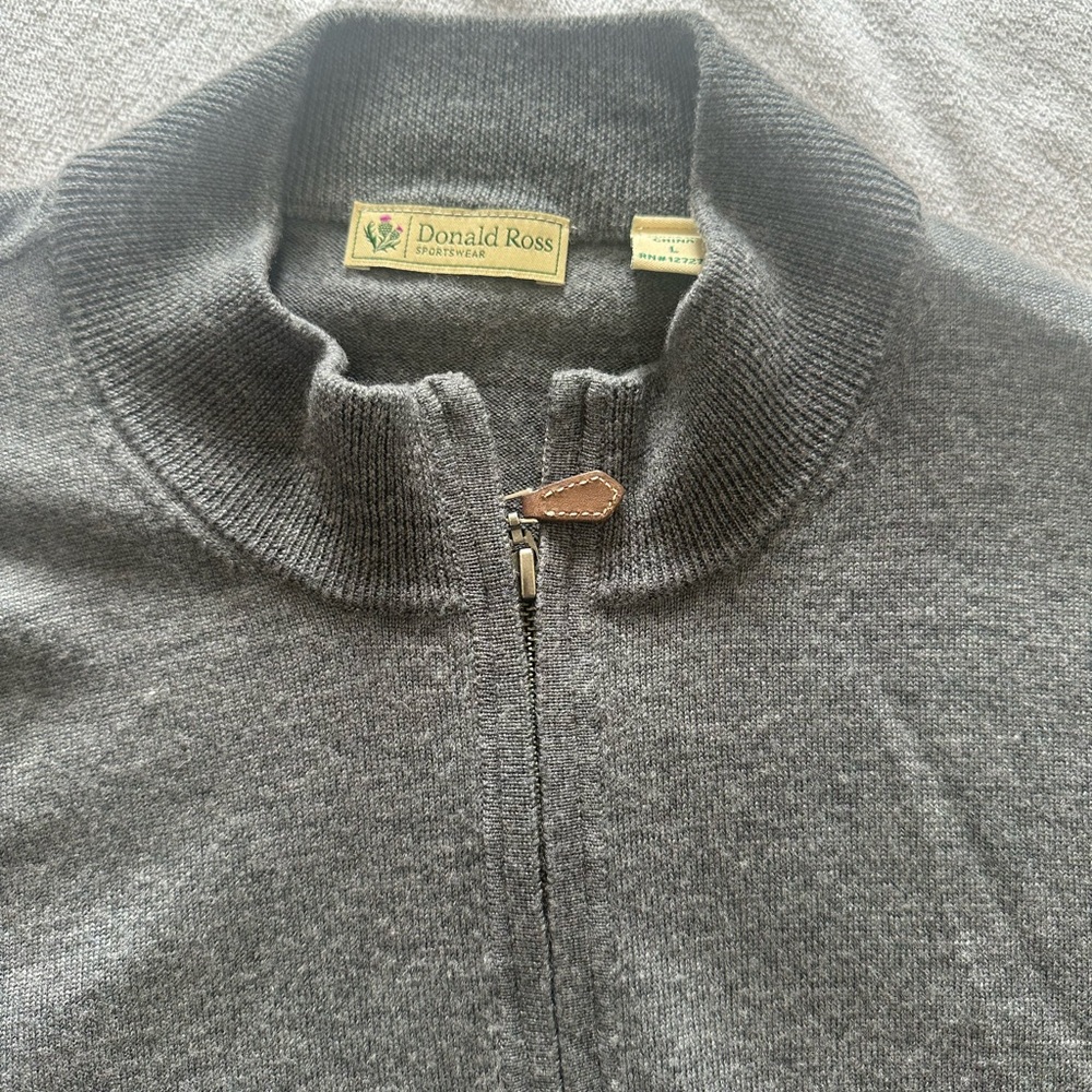 Donald Ross Charcoal Zip-Up Men's Shirt